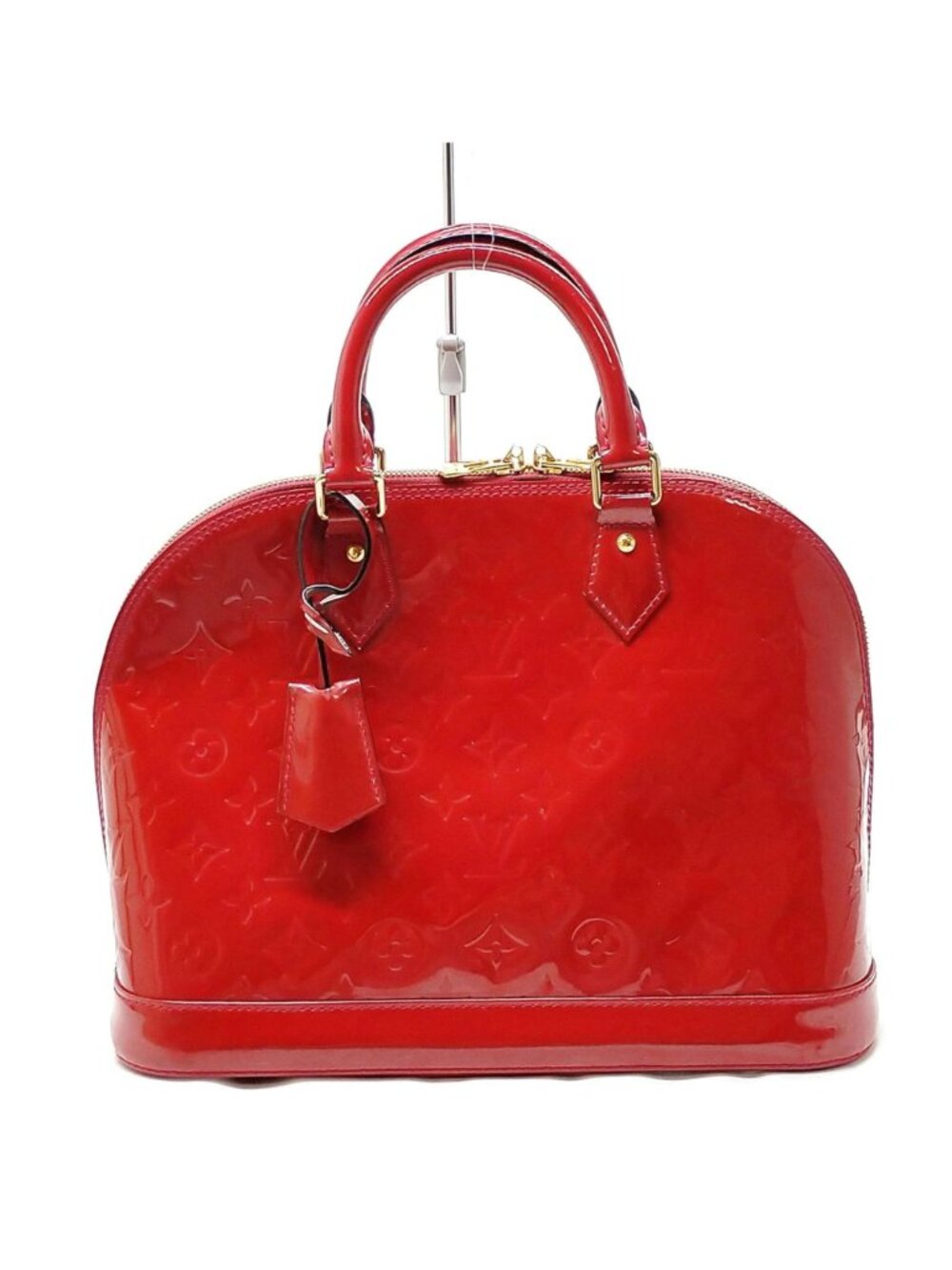 Authentic Louis Vuitton Alma GM Vernis Red Patent Leather Satchel Handbag LV - Picture 2 of 16